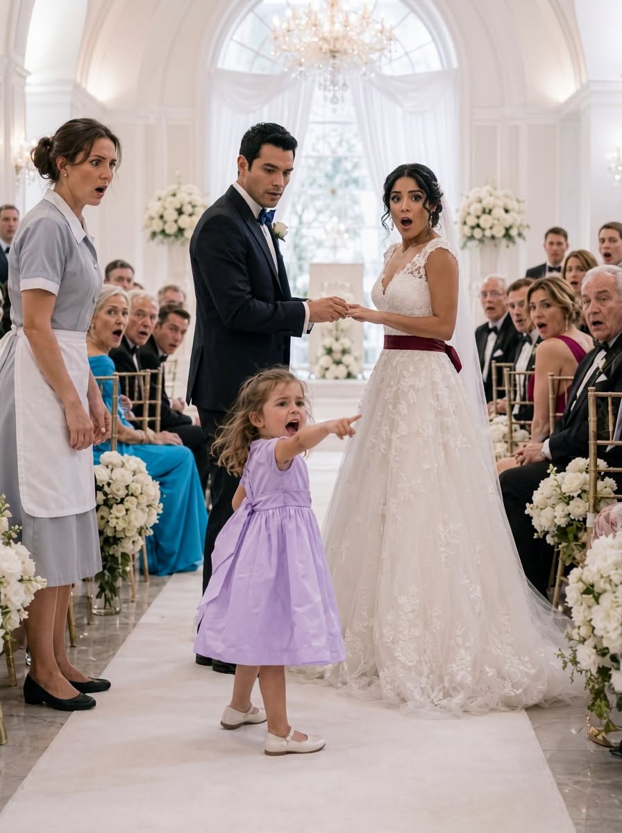 El millonario estaba por ponerle el anillo a su prometida cuando la hija de 3 años de la empleada gritó una frase que paralizó la boda