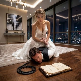 En nuestra noche de bodas, mi esposo me lanzó una lista de “reglas de esposa” y chasqueó un látigo. Creyó que yo iba a obedecer… hasta que me quité los tacones.