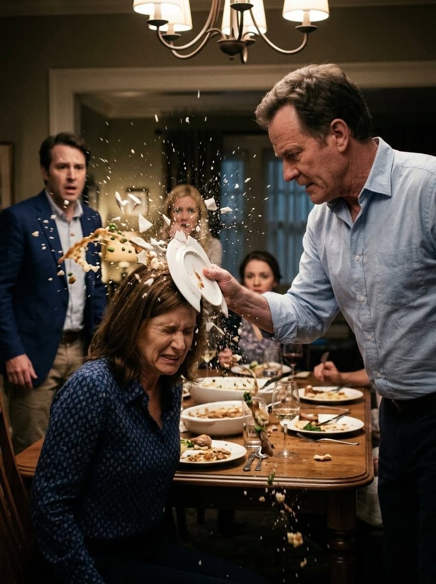 Mi marido me rompió un plato en la cabeza durante una cena familiar porque me negué a cederle mi apartamento a su madre… Entonces me levanté y le dije: «No tienes ni idea de lo que soy capaz».