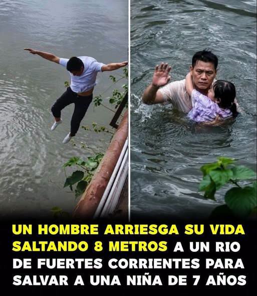 Padre se lanzó al río para salvar a su hija sin importarle poner en riesgo su propia vida