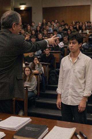 El hijo del conserje fue humillado por un profesor, pero su respuesta silenció a todo el auditorio