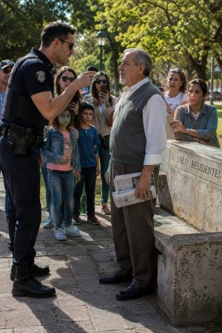 El policía humilló a un abuelo en el parque sin saber que estaba tocando al hombre equivocado