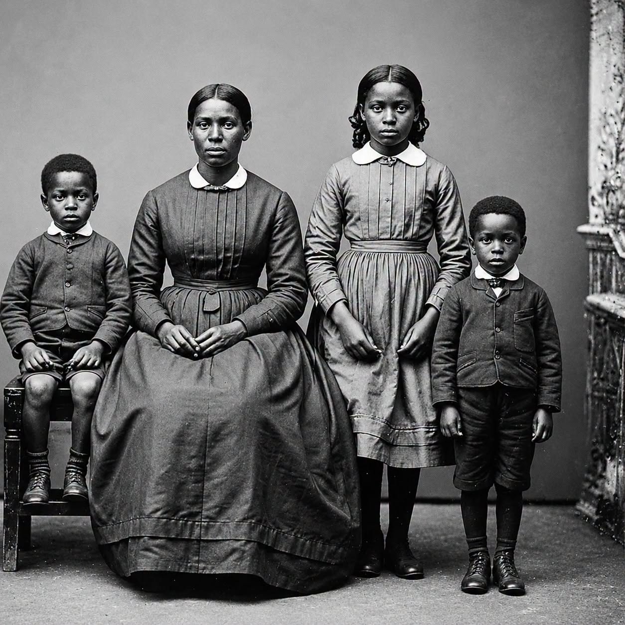 Solo era una foto familiar de 1872, pero mira más de cerca la mano de la hermana.