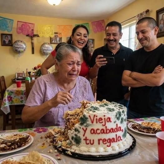 En su cumpleaños 70, sus hijos le llevaron un pastel hecho con sobras y una frase humillante: “Ya solo ocupas espacio”… esa misma noche ella cambió el testamento sin decirles nada