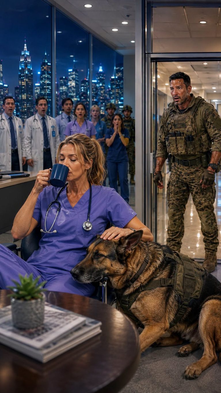 Volví antes al control de enfermería y escuché al médico burlarse de mí mientras un comandante herido observaba en silencio. “Aquí eres solo una enfermera; deja de jugar a ser alguien importante”. No discutí: minutos después me arrodillé frente a un K9 que rechazaba a todos, pronuncié una orden que nadie esperaba que conociera y el perro obedeció. Entonces el comandante vio la vieja cicatriz de mi muñeca… y preguntó por un collar que yo llevaba 6 años escondiendo.