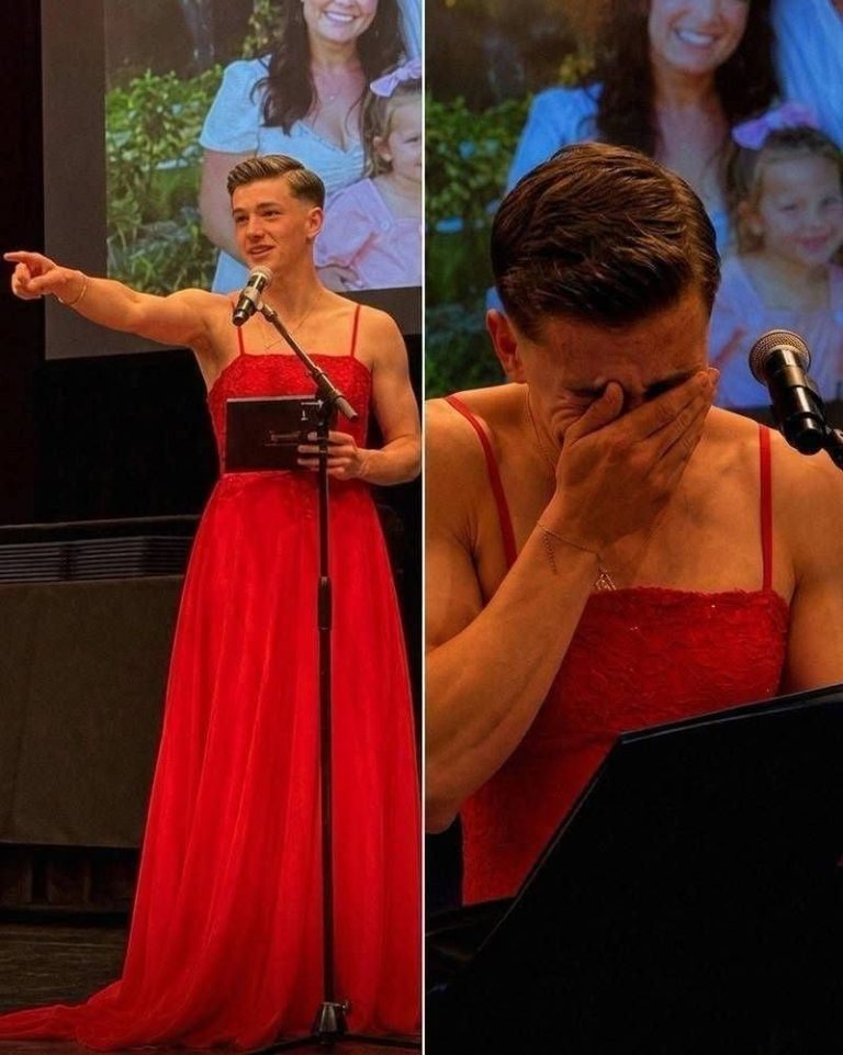 Mi hijo cruzó la etapa de graduación en un vestido rojo brillante mientras el auditorio se reía, lo hizo por mí. Y Le Rogué Que No Lo Hiciera onAugust 15, 2026