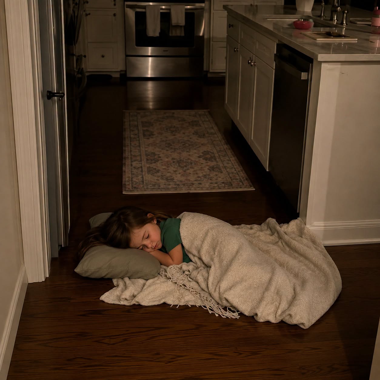 La niña que dormía en la cocina