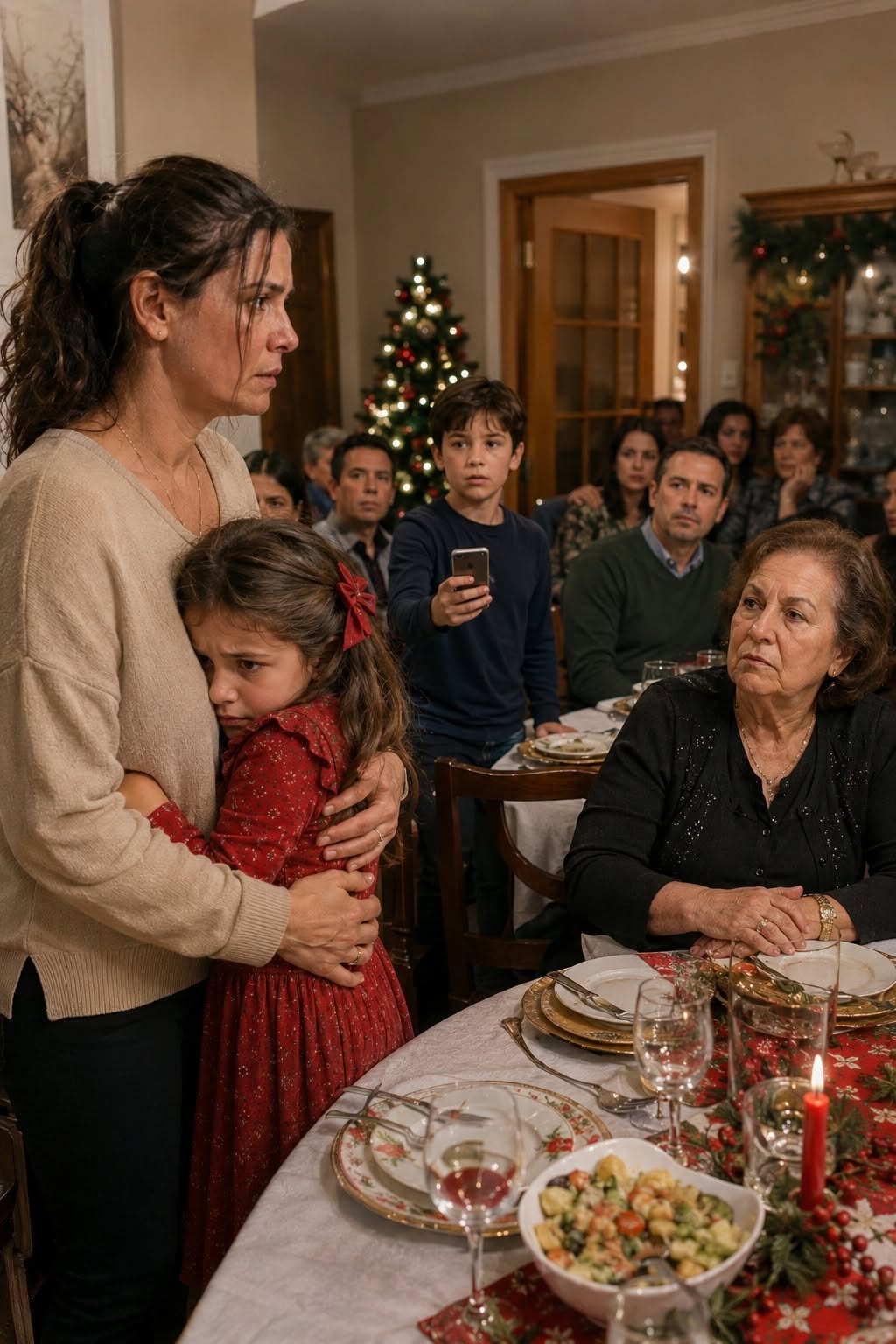 Mi suegra abofeteó a mi hija en Navidad, pero mi hijo reveló el secreto que nadie quiso ver