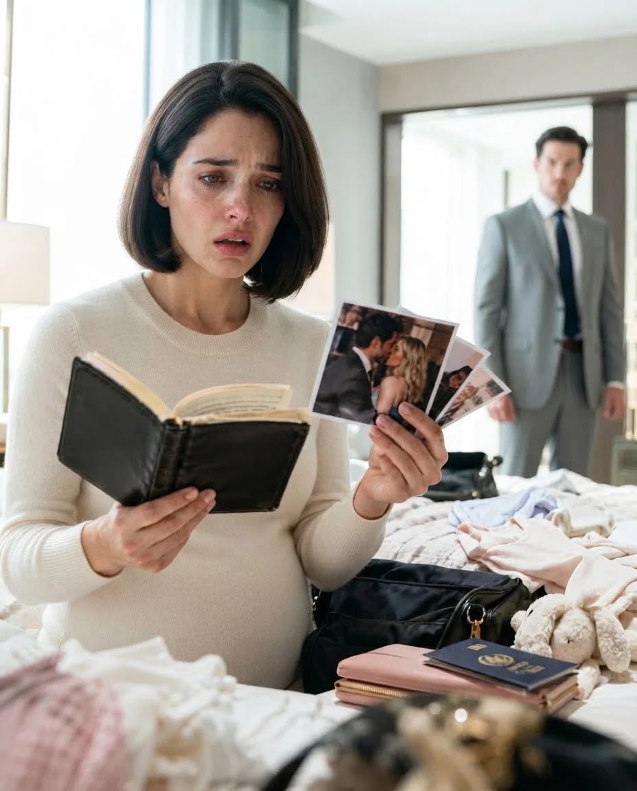 Mientras preparaba mi maleta para el hospital, descubrí el diario secreto de mi esposo, director ejecutivo de la empresa, lleno de fotos privadas y notas manuscritas sobre la mujer a la que nunca dejó de amar. Esa noche, me dirigí discretamente al aeropuerto. Al amanecer, él estaba completamente destrozado.
