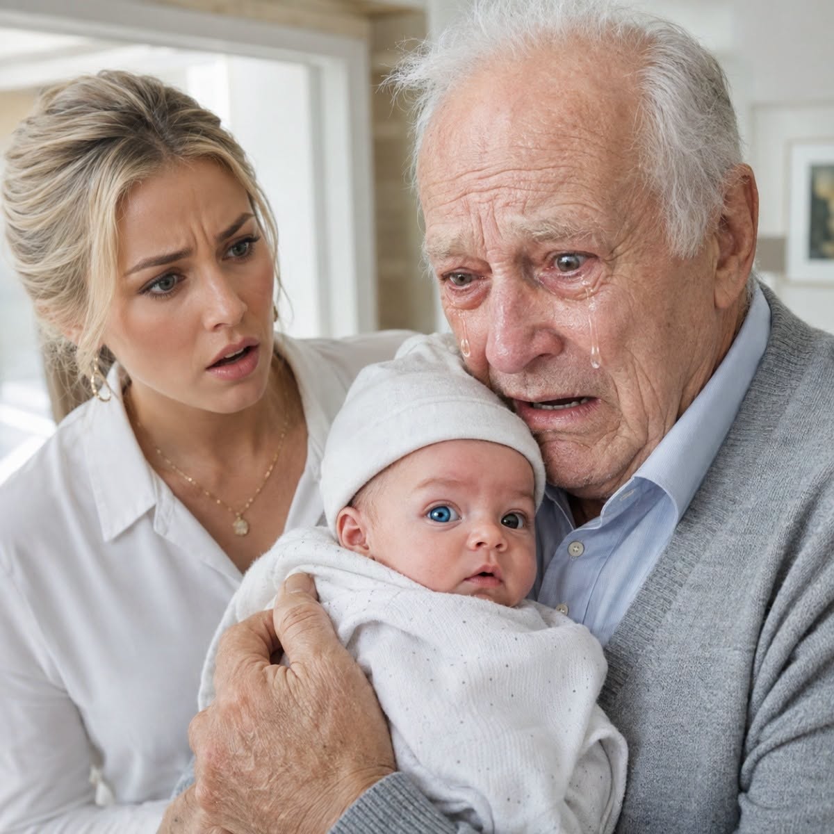 Llevé a mi bebé a conocer al abuelo que me crió. En cuanto vio que tenía un ojo azul y el otro casi negro, rompió a llorar y preguntó: “¿Quién es el padre?”. Le dije el nombre del hombre que desapareció la noche en que supo que estaba embarazada. Mi abuelo palideció: “Entonces tengo que contarte el secreto que tu madre me hizo jurar que jamás sabrías”.