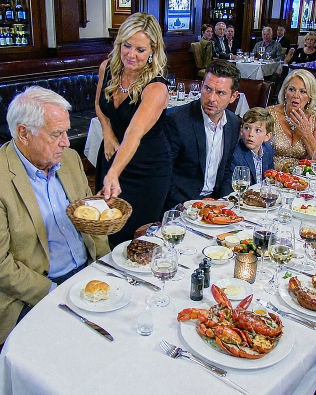En la cena de cumpleaños de mi hijo en Richmond, su esposa sirvió $ 300 de langosta a todos menos a mí, se deslizó sobre una cesta de pan y dijo que la comida como esa estaba desperdiciada en un hombre de 72 años, así que sonreí, dije “Notado” y fui a casa a abrir el sobre del banco que nunca esperaban que viera