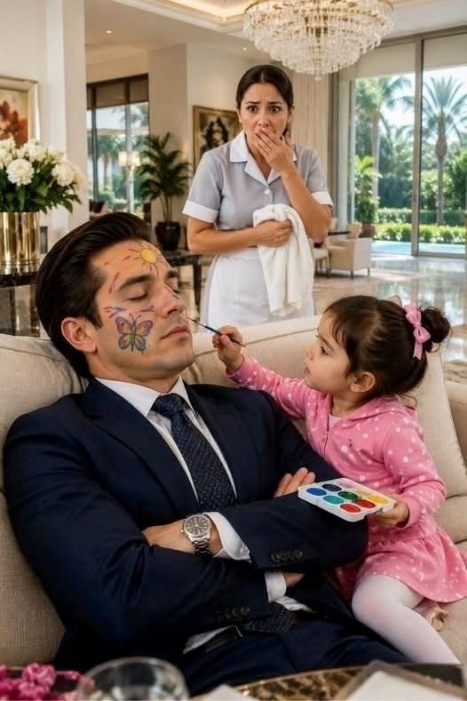 La niña pintó la cara del millonario dormido y terminó descubriendo al verdadero ladrón de la mansión